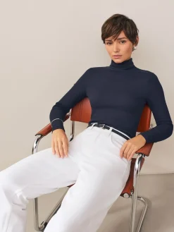 Marineblauw - Smalle leren riem*Next Best