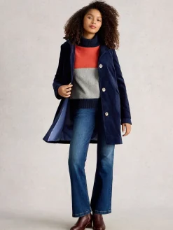 Marineblauw - Karla jas van fluweel*White Stuff