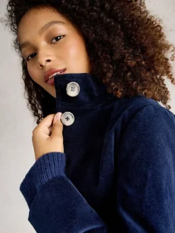 Marineblauw - Karla jas van fluweel*White Stuff