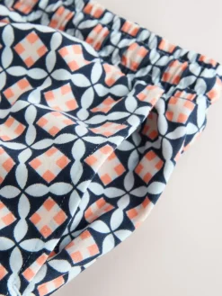 Marineblauw geo - Geribbelde pyjama met lange mouwen*Next Outlet