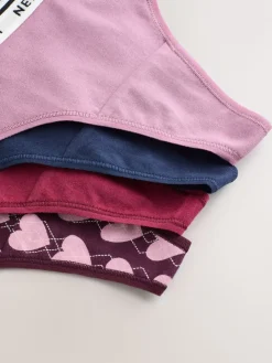 Marineblauw met Argyle - 4 Katoenen slipjes met logotailleband*Next New