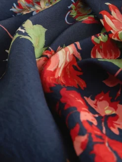 - Midi-jurk met print en pofmouwen*Next Online