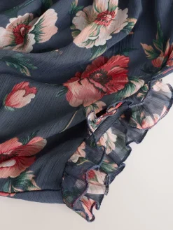 - Gedrukte Maxi-jurk met hoge hals en tierlantijntjes*Next Online