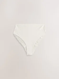 Marineblauw met paisleymotief - Katoenen kanten slipjes 4 stuks*Next Sale