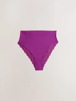 Marineblauw met paisleymotief - Katoenen kanten slipjes 4 stuks*Next Sale