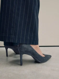 Marineblauw suède - Leren mid-court pumps*Next Hot