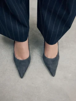 Marineblauw suède - Leren mid-court pumps*Next Hot