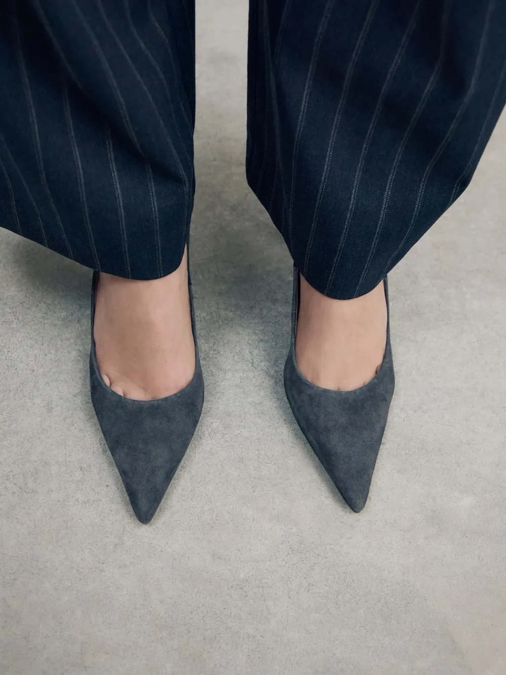 Marineblauw suède - Leren mid-court pumps*Next Hot