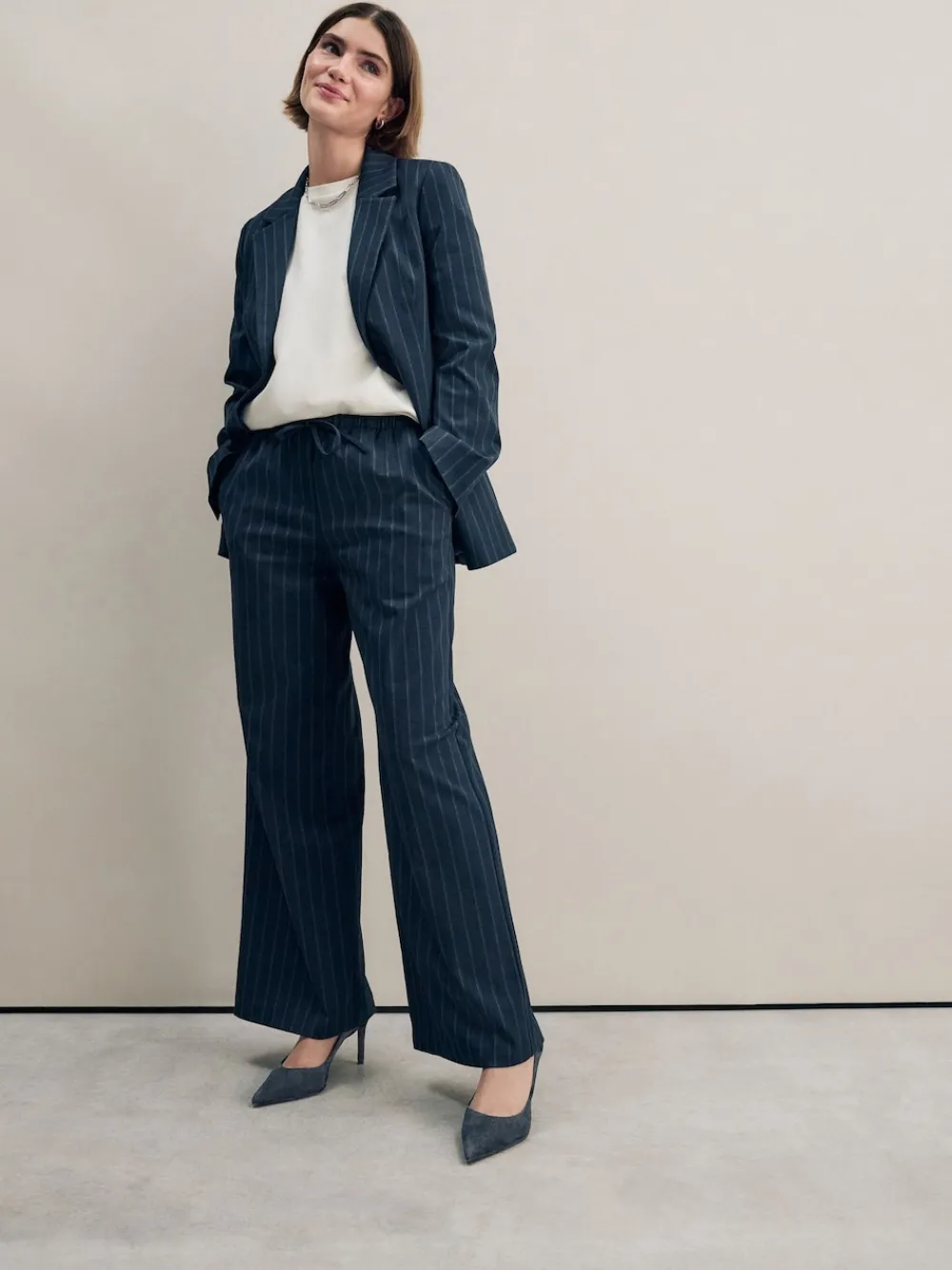 Marineblauw suède - Leren mid-court pumps*Next Hot