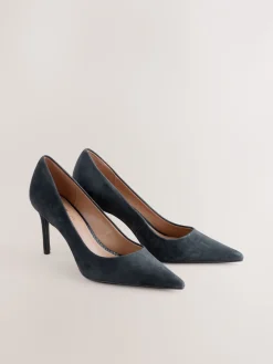 Marineblauw suède - Leren mid-court pumps*Next Hot