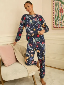 - Jersey Long Sleeve Pyjamas Set*Love & Roses Discount