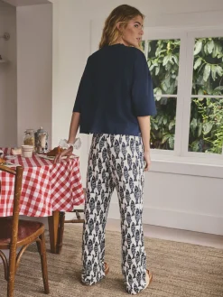 Marineblauwe vis - Katoenen pyjama met korte mouw*Next Hot