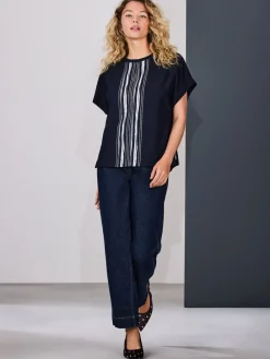 - Short Sleeve Keyhole Crew Neck Top*Next