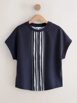 - Short Sleeve Keyhole Crew Neck Top*Next
