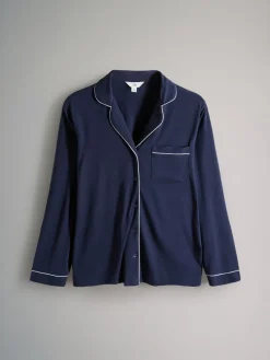 - 2 Pack Polyester Viscose Blend Pyjama's met doorlopende knoopsluiting en bies*The Set Sale