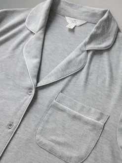 - 2 Pack Polyester Viscose Blend Pyjama's met doorlopende knoopsluiting en bies*The Set Sale