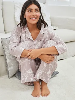 Mauve roze - Josette pyjama met knopen*Laura Ashley Hot
