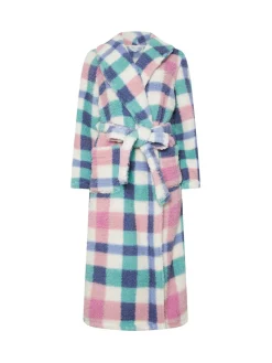 Multi Check Borg Shawl Robe*M&Co Sale