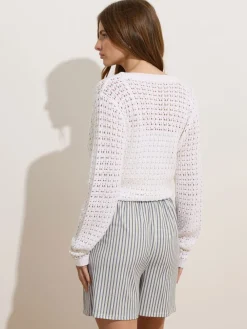 Stripe Tie Waist Shorts*M&Co