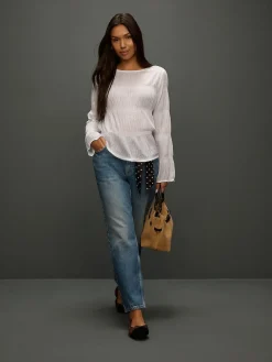 - Mid Rise Ankle Straight Leg Jeans With Scarf*Next Sale