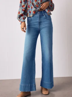 - High Rise stretchy Jeans met wijde pijpen*Next Discount