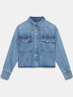 100% katoenen cropped denim overhemd*Mint Velvet Discount