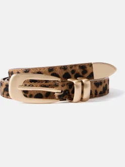 Leopard Textured Leather Belt*Mint Velvet Hot