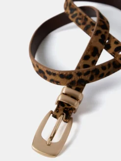 Leopard Textured Leather Belt*Mint Velvet Hot