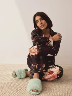 Mintgroen - Faux Fur Lined Slider Slippers*Next Best