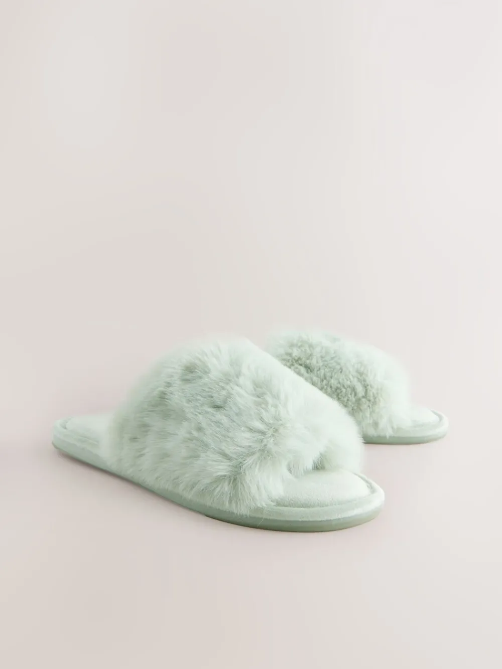 Mintgroen - Faux Fur Lined Slider Slippers*Next Best