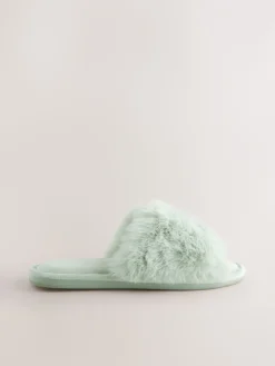 Mintgroen - Faux Fur Lined Slider Slippers*Next Best