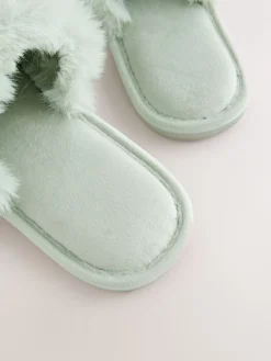 Mintgroen - Faux Fur Lined Slider Slippers*Next Best