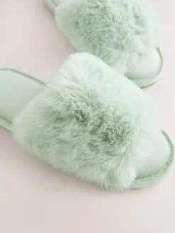 Mintgroen - Faux Fur Lined Slider Slippers*Next Best