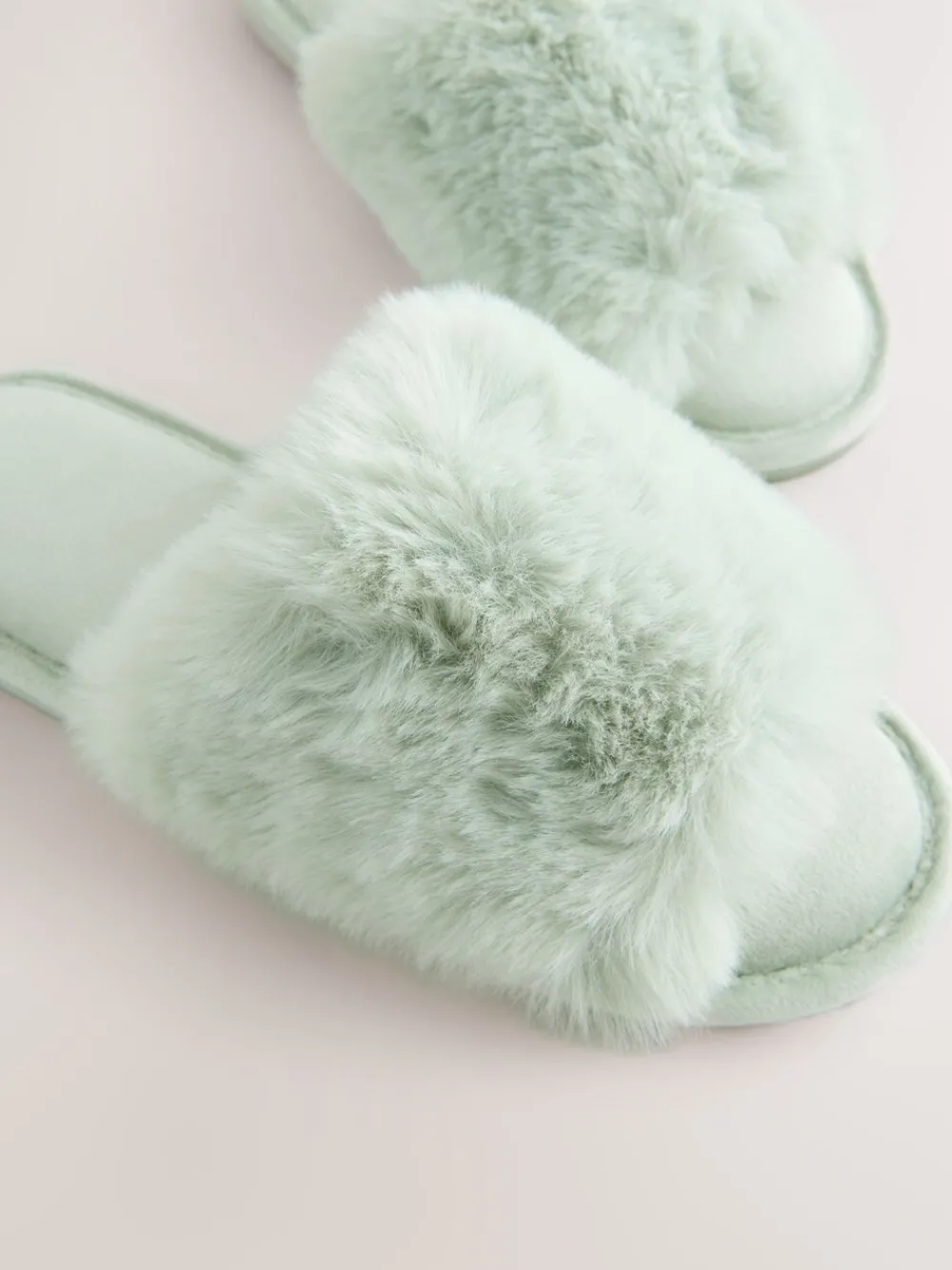 Mintgroen - Faux Fur Lined Slider Slippers*Next Best