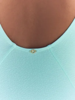 Mintgroen, textuur - Badpak met vormgevende zijrimpeling en buikcorrectie*Next Clearance