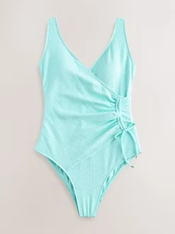 Mintgroen, textuur - Badpak met vormgevende zijrimpeling en buikcorrectie*Next Clearance