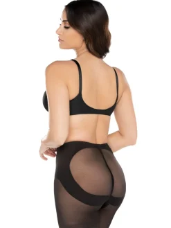 Black Shapewear Sheer waistline Tummy Control Rear Lifting Boy Shorts*Miraclesuit