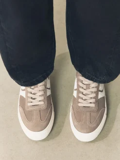 - Forever Comfort® Suede Side Stripe Skater Lace Up Trainers*Next Hot