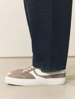 - Forever Comfort® Suede Side Stripe Skater Lace Up Trainers*Next Hot