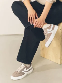 - Forever Comfort® Suede Side Stripe Skater Lace Up Trainers*Next Hot