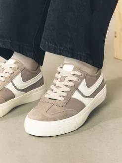 - Forever Comfort® Suede Side Stripe Skater Lace Up Trainers*Next Hot