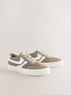 - Forever Comfort® Suede Side Stripe Skater Lace Up Trainers*Next Hot