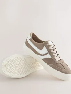 - Forever Comfort® Suede Side Stripe Skater Lace Up Trainers*Next Hot