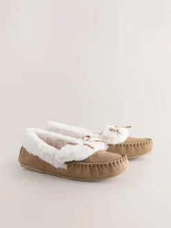 Mokkabruin - Moccasin Suede Slippers*Next Clearance