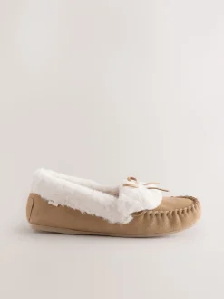 Mokkabruin - Moccasin Suede Slippers*Next Clearance