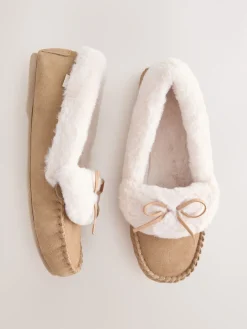 Mokkabruin - Moccasin Suede Slippers*Next Clearance