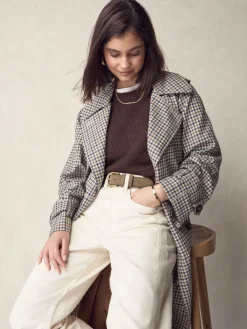 Mokkabruin - N. Premium Made in Italië riem van suède met geweven look*Next Sale