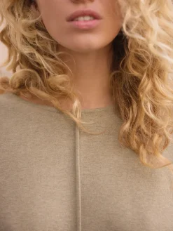 Mokkabruin - Soft Brushed Finish Slouch Neck Longsleeve Sweatshirt*Next Hot