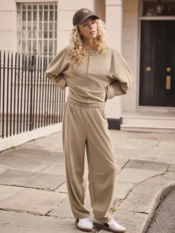 Mokkabruin - Soft Brushed Finish Barrel Leg Trousers*Next New