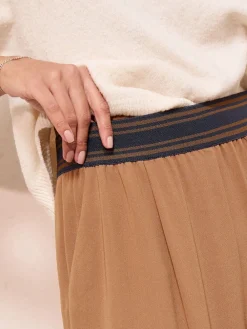 Mokkakleurige streep - Elasticated Waist Trousers*Friends Like These Sale